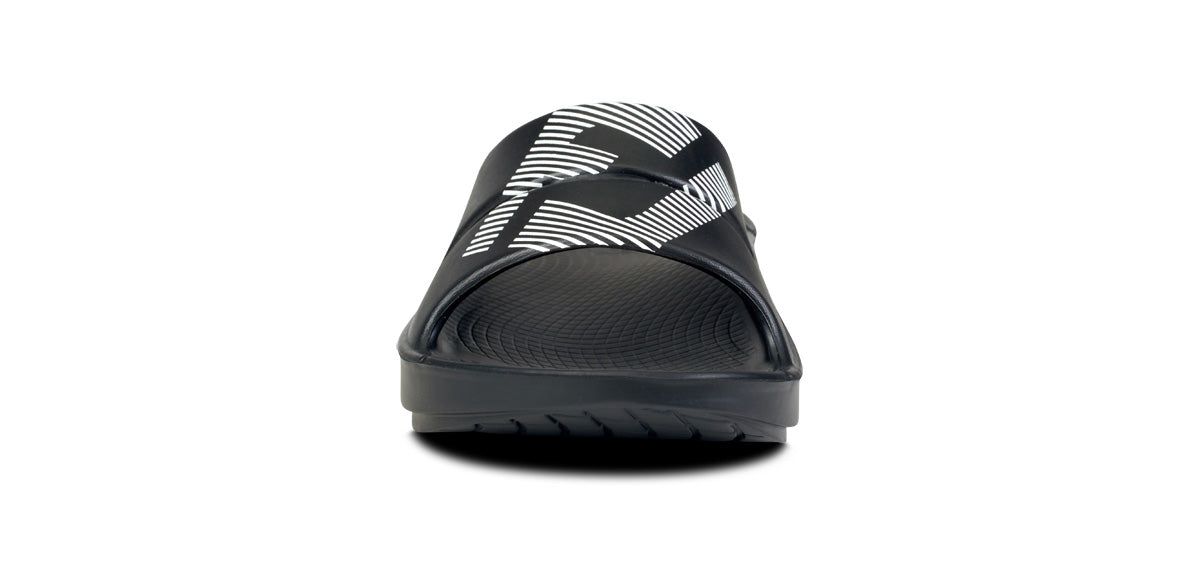 Oofos OOahh Sport Slide Sandal Sandalen Heren Wit Zwart | GB6327914